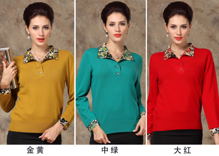 13秋冬装时尚经典翻领100%纯羊毛女士<em>毛衣</em>2