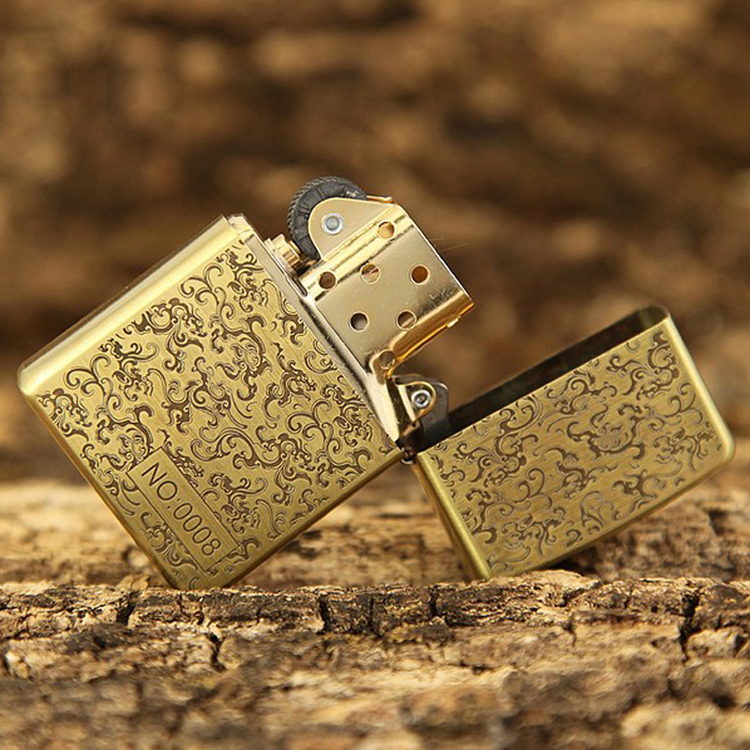 ZIPPO芝宝打火机 限量纯铜蚀刻龙纹唐草 四面
