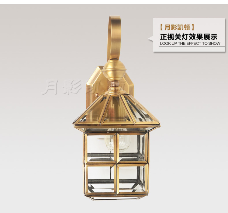 
                                        月影凯顿 全铜壁灯美式壁灯简约壁灯室内壁灯阳台户外壁灯 户外壁灯                