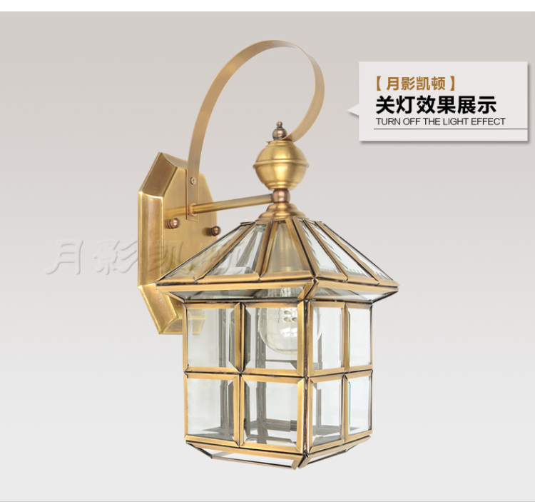 
                                        月影凯顿 全铜壁灯美式壁灯简约壁灯室内壁灯阳台户外壁灯 户外壁灯                