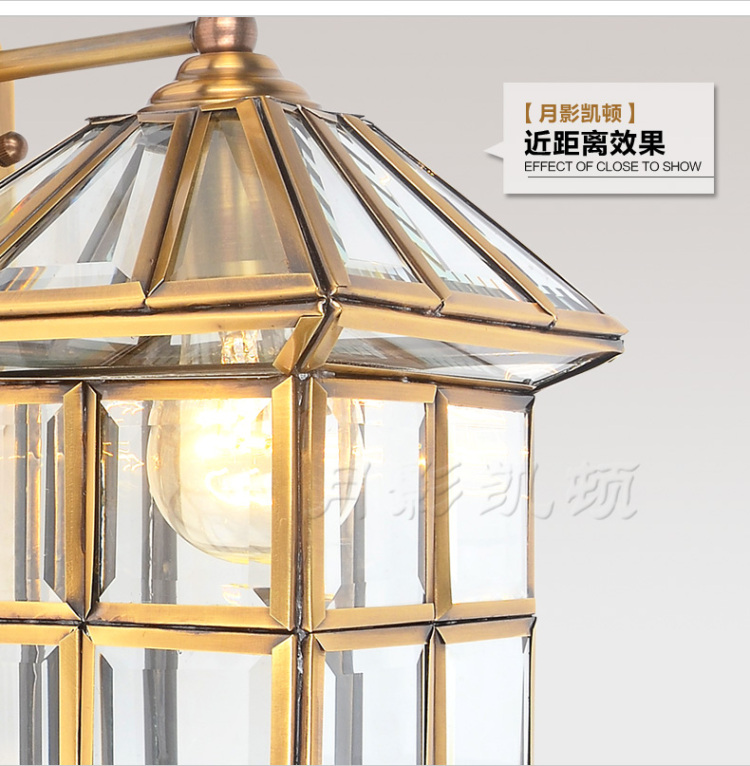 
                                        月影凯顿 全铜壁灯美式壁灯简约壁灯室内壁灯阳台户外壁灯 户外壁灯                