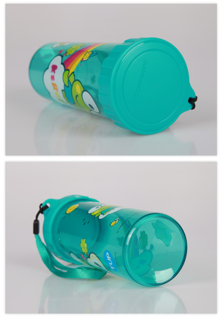 专柜正品Tupperware特百惠卡通随心杯灰太狼水杯儿童塑料便携防漏创意水杯子430ml 黄色430毫升喜洋洋与灰太狼