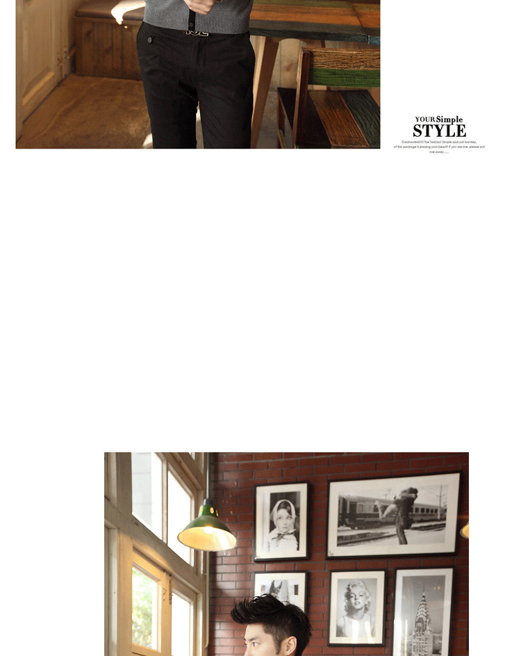 2014秋冬<em>男士</em>针织衫 毛衣男 <em>开衫衬衫</em>翻领 <em>灰色</em>