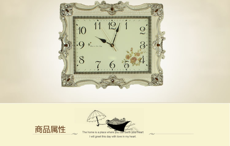 
                                        丽盛一室生春创意时尚挂钟静音欧式田园仿古客厅石英钟表摆钟个性时钟挂表挂钟圆形钟表                