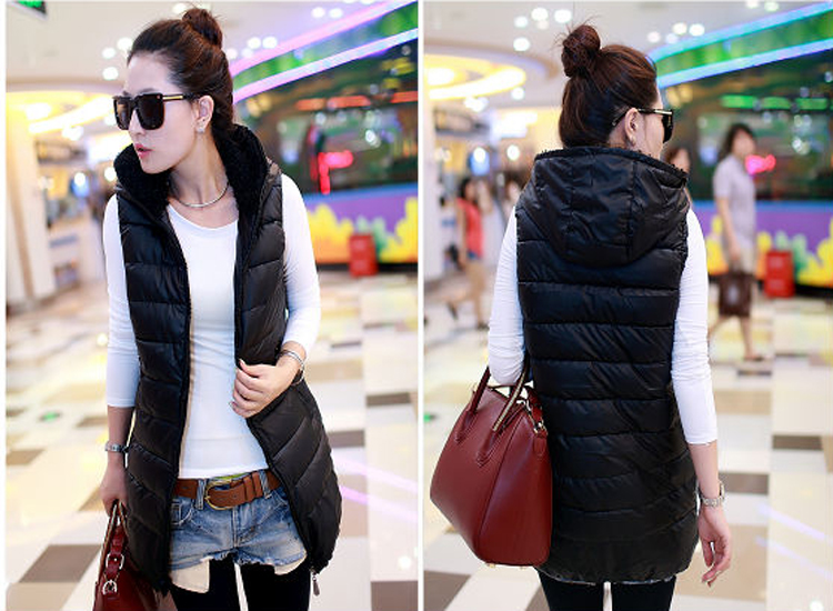 大头露2013秋冬装新款<em>羽绒</em>服女<em>中长马甲</em>帽顶