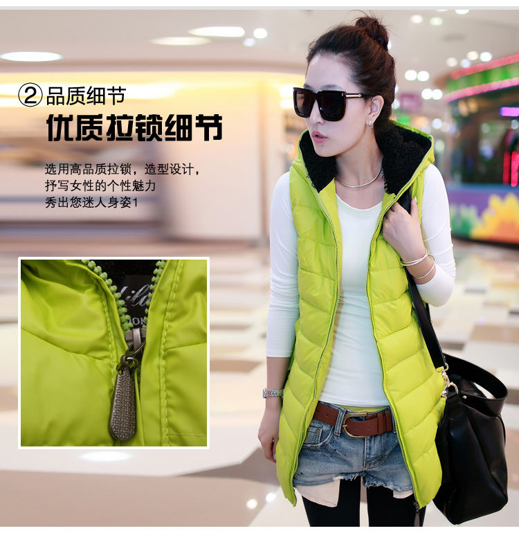 大头露2013秋冬装新款<em>羽绒</em>服女<em>中长马甲</em>帽顶