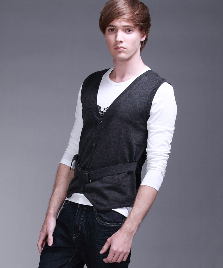 egou旗舰店<em>男装马甲</em>男款2013<em>春装</em>新品针织纯
