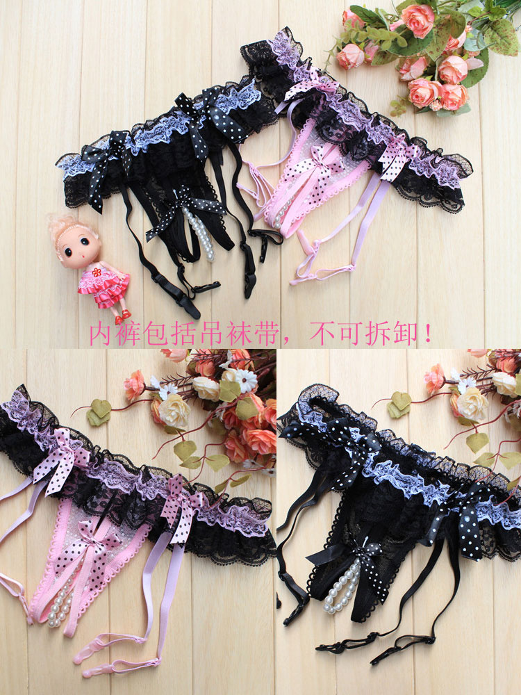 情趣丁字裤 开裆内裤 T裤 珍珠T裤1061 <em>白色</em>在