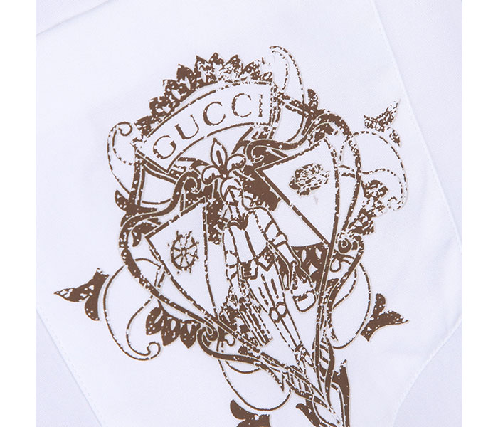 Gucci 古驰 男士棉混<em>开衫</em>图案长袖<em>正装</em>衬衫 33