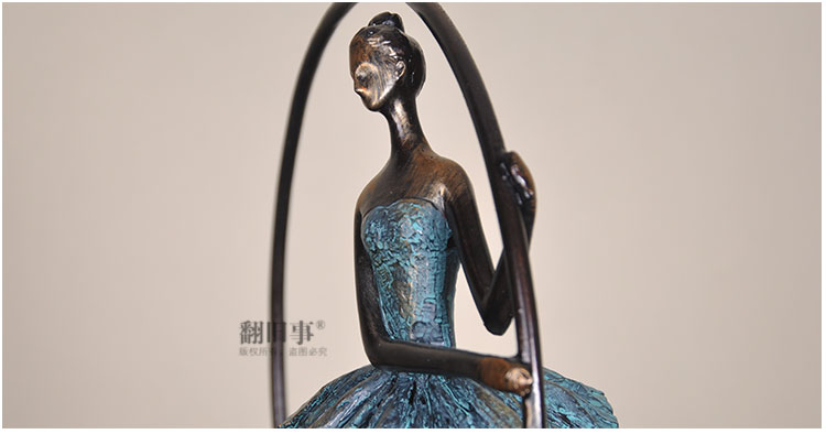 翻旧事 时尚芭蕾少女生舞者现代抽象树脂摆设做旧异域风情装饰品 10010 0