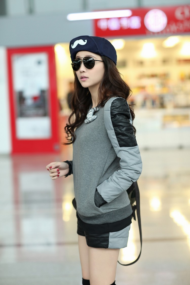 哇噢2013冬装新款女装韩版休闲加厚<em>短裤</em>卫衣