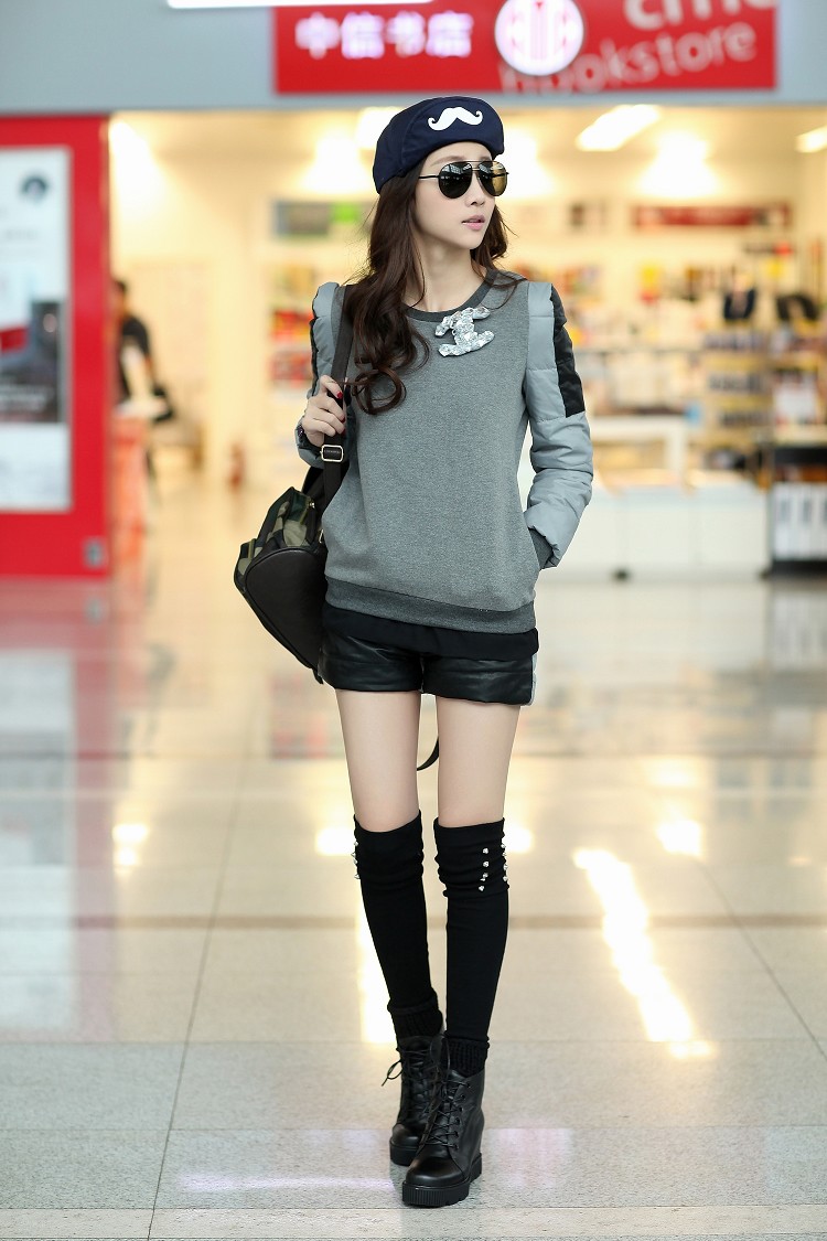 哇噢2013冬装新款女装韩版休闲加厚<em>短裤</em>卫衣