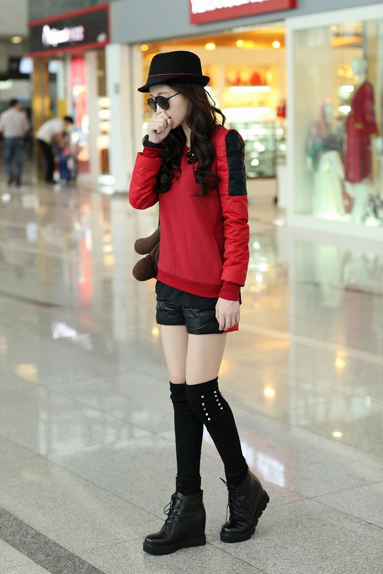 哇噢2013冬装新款女装韩版休闲加厚<em>短裤</em>卫衣