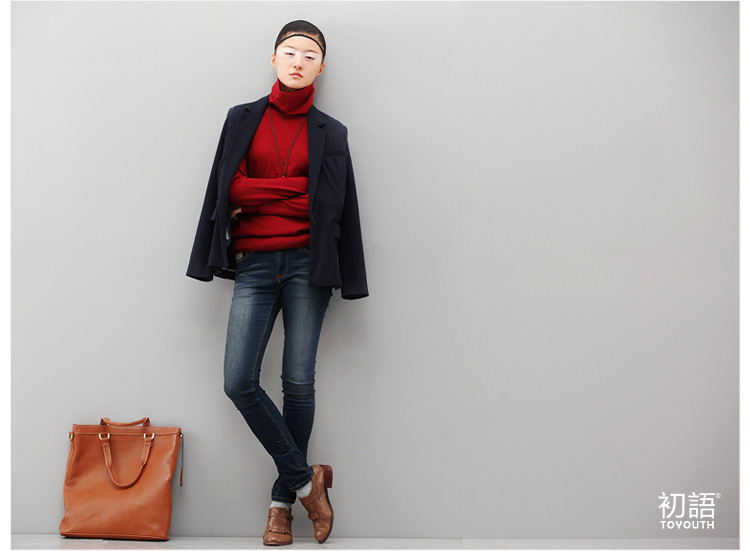 初语2013冬季新品<em>女装</em> 高领堆领羊毛<em>毛衣</em> 打底