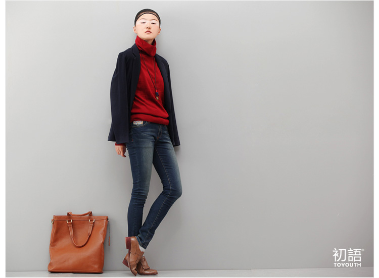 初语2013冬季新品<em>女装</em> 高领堆领羊毛<em>毛衣</em> 打底