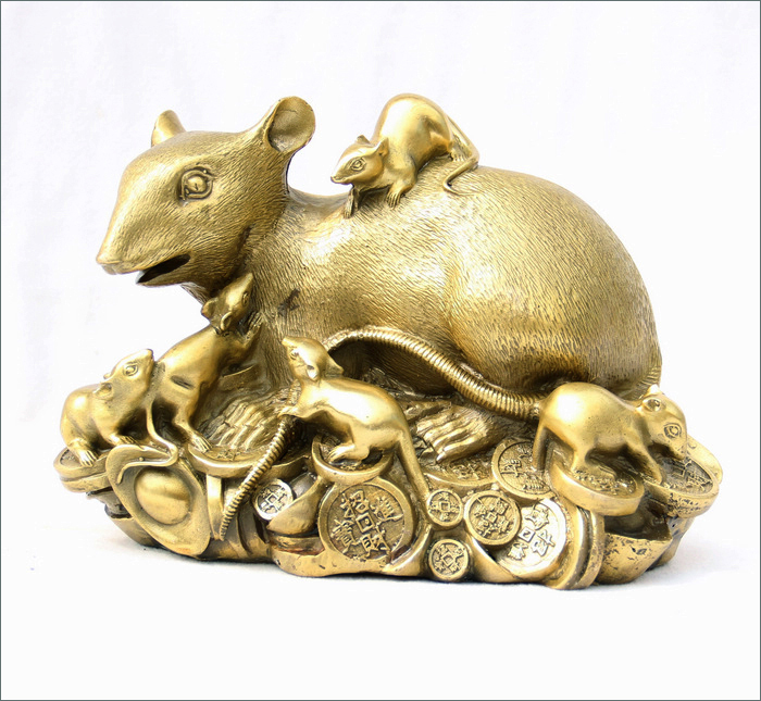 生肖鼠聚财微信图像,属鼠好运气微信头像 易水阁 开光纯铜鼠 金钱招财鼠摆件 喜鼠聚财 五鼠拱福生肖鼠风水工艺