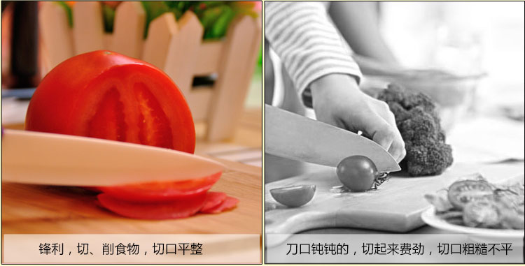 信柏 陶瓷刀 6寸厨师刀 厨房刀具 多功能刀 面包刀 切片刀 黑色