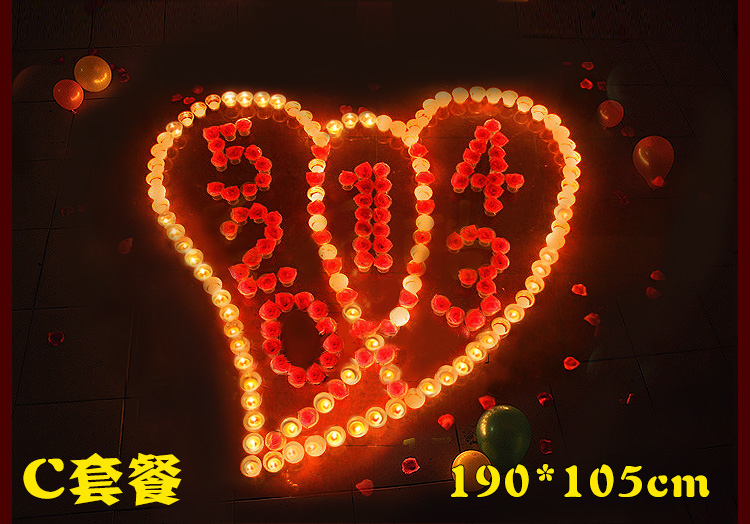 
                                        美思研 DIY浪漫 套餐 创意 生日蜡烛 求婚婚庆 蜡烛表白蜡烛情人节 F套餐                