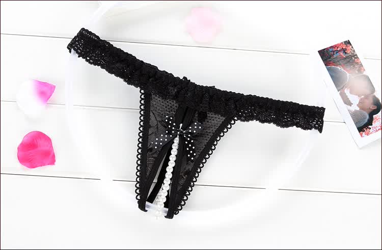 <em>珍珠按摩开档</em>丁字裤 低腰女士<em>内裤</em>性感免脱T字