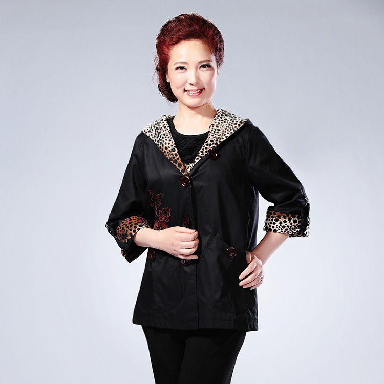 京东商城 甜妈 中老年秋装外套女中年女装风衣