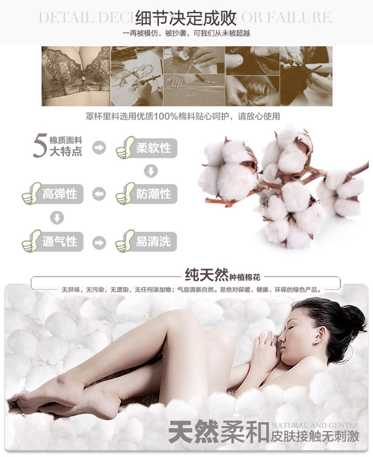 ALDOLA雅黛丽<em>3/4号</em>厚模杯U型蕾丝边聚拢收