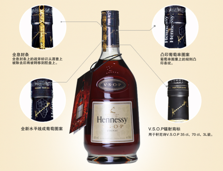 Hennessy轩尼诗VSOP干邑白兰地 700ml 法国