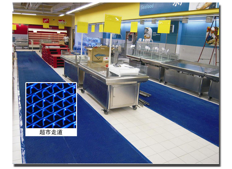 【120厘米宽】【5MM】S网眼地毯 PVC防滑地垫 通底S镂空地垫 游泳池厨房地毯 绿色 120CM宽*15米长