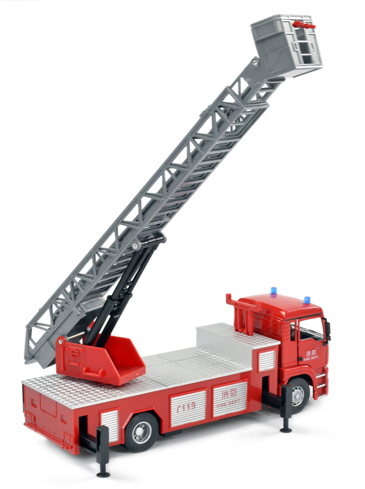 俊基奥图美1:32大型云梯消防车合金汽车模型玩
