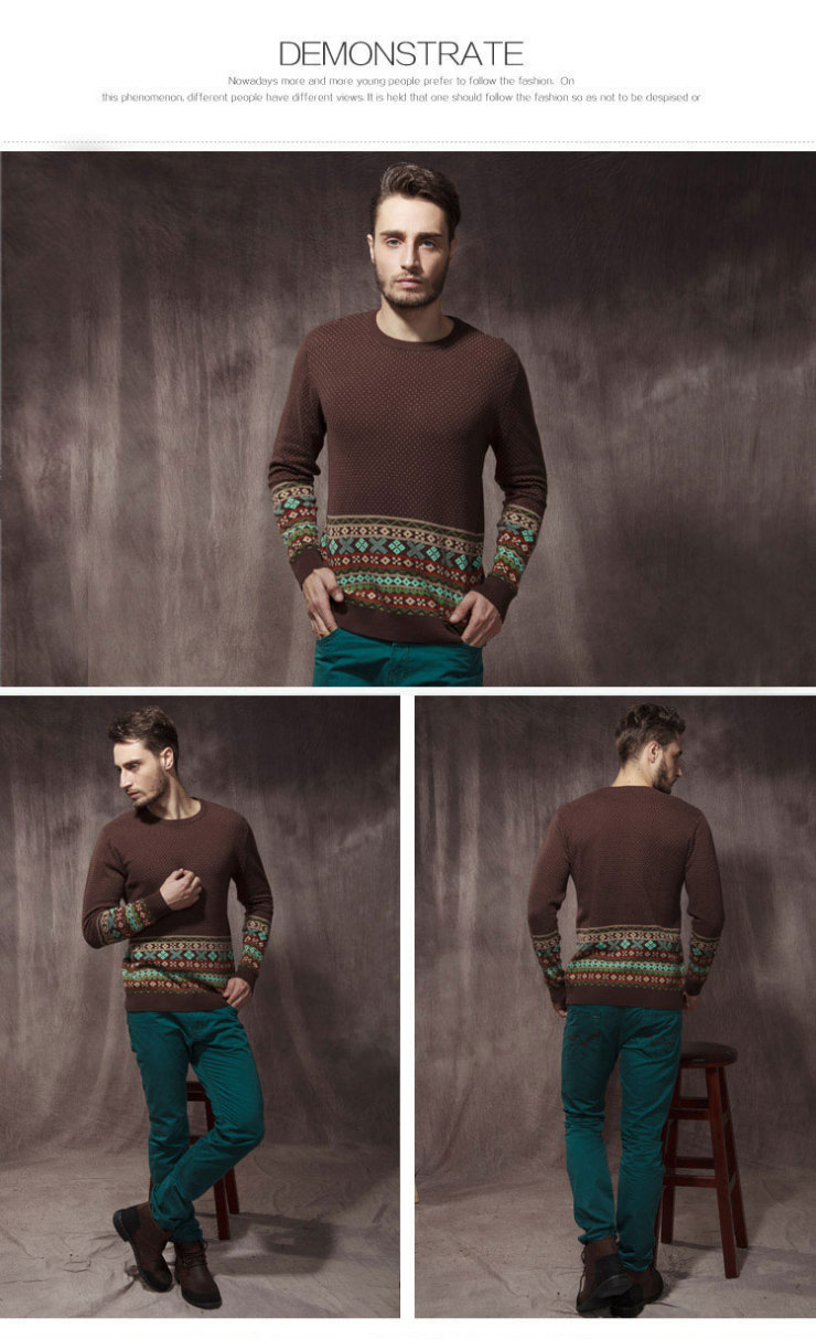 2013秋冬新款 针织衫套头<em>毛衣 外套</em> 男 冬 民族