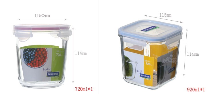 韩国进口三光云彩GLASSLOCK钢化玻璃扣微波保鲜盒饭盒十二件套礼盒套装GL80