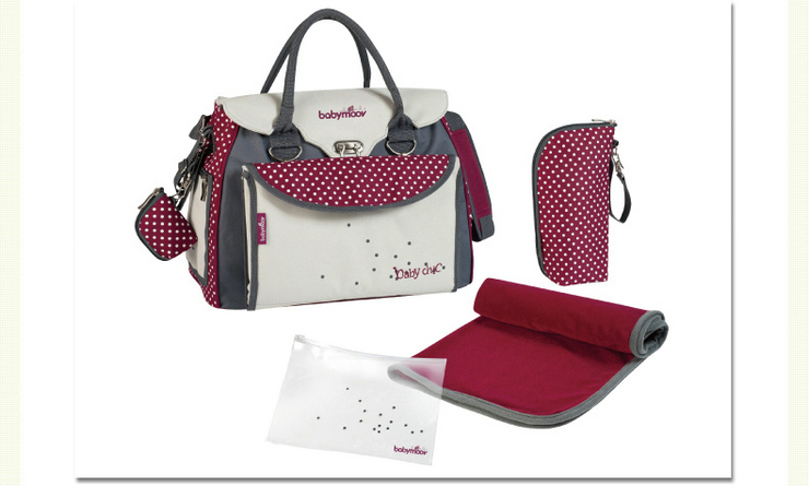 新品 法国babymoov 时尚妈咪包中号灰色\/褐色