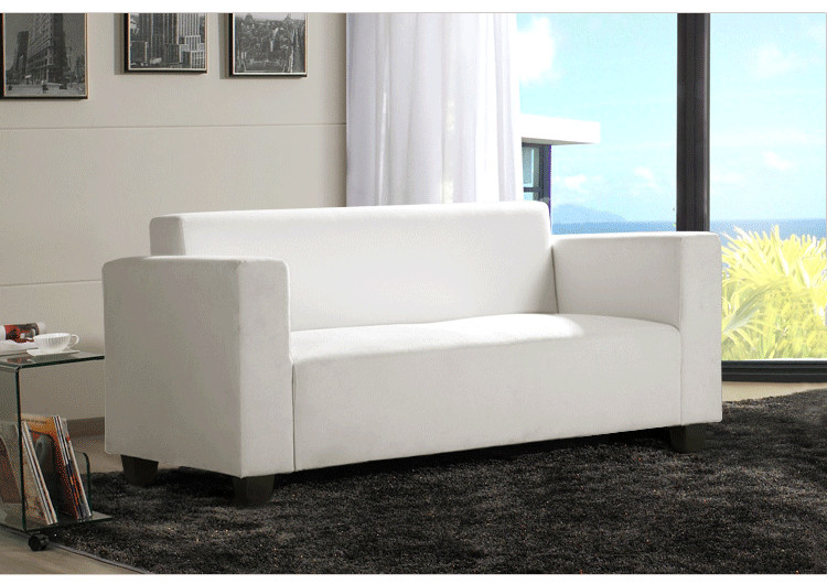 美亿佳 宜家时尚田园双人沙发小户型客厅白色