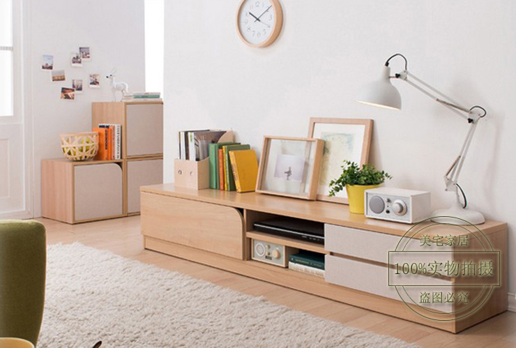 【美宅】客厅家具现代简约 视听柜影视柜 白枫