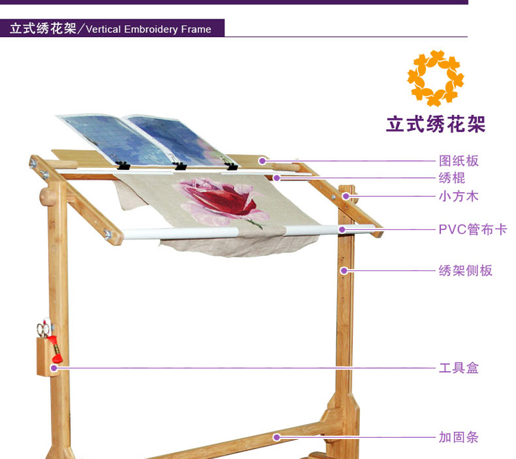 法国DMC 精质木质立式绣花架 十字绣专用绣架