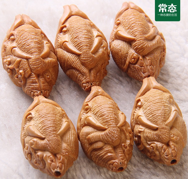 靓奈尔 瑞兽大象 吉祥如意象 橄榄核雕刻大籽油