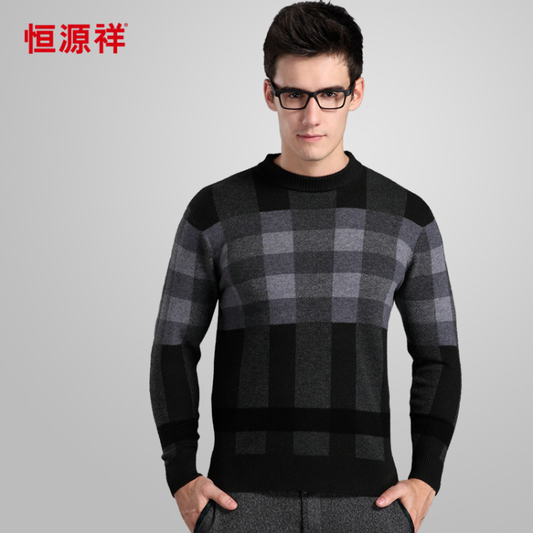 换季■<em>恒源祥男装</em>正品<em>毛衣</em>2014新款男圆领加