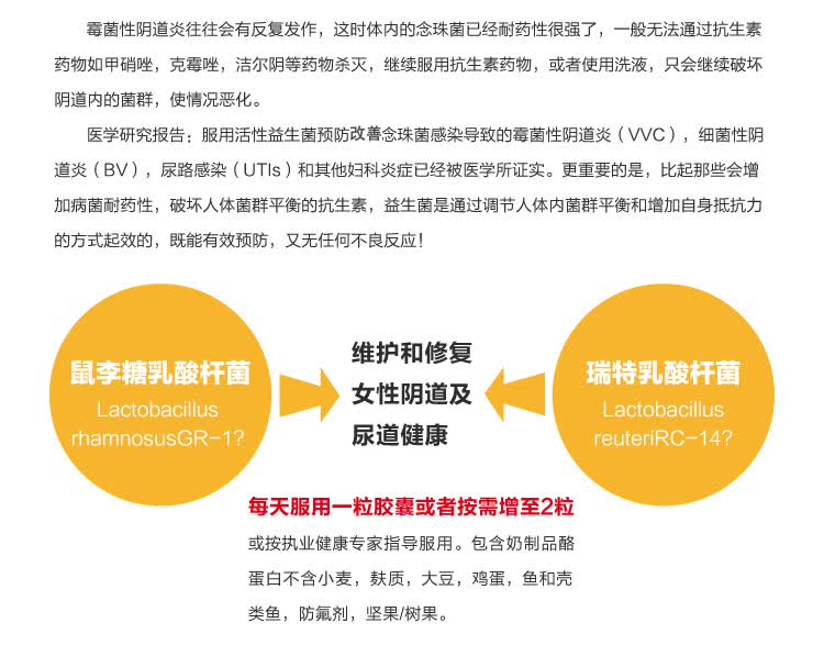 美国原装 <em>Jarrow Formulas女性益生菌</em>60粒改善