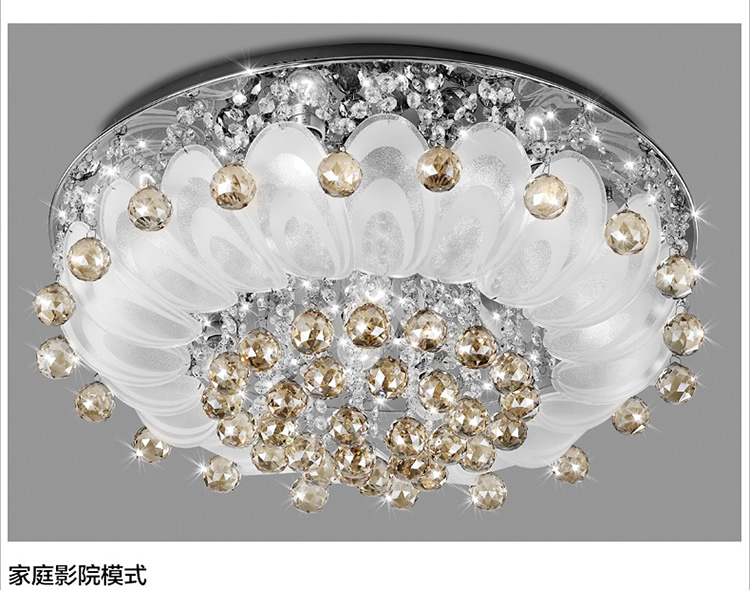 欧普照明LED吸顶灯水晶灯饰客厅灯具卧室灯圆