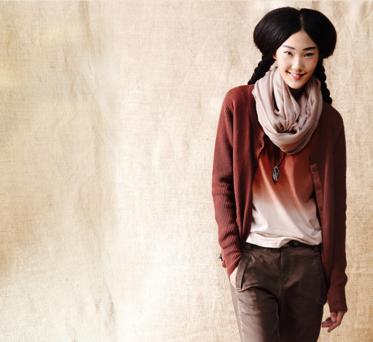 <em>茵曼</em>冬季新款 苎麻<em>开衫毛衣</em>【VC8341310910