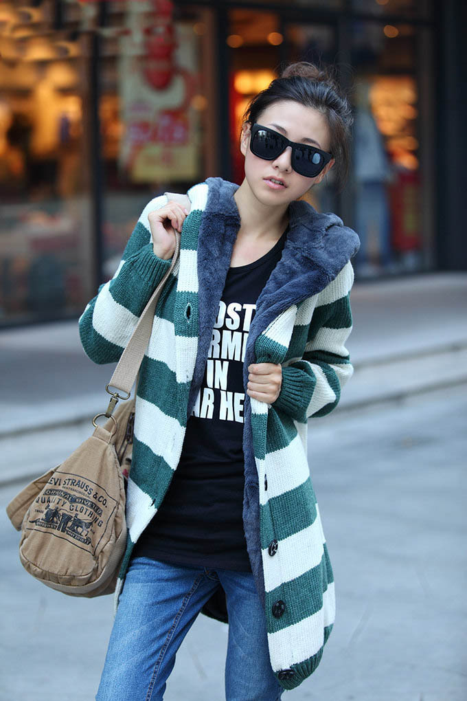 【全网比价】小萱女<em>孕妇</em>装<em>加绒加厚</em>条纹针织毛