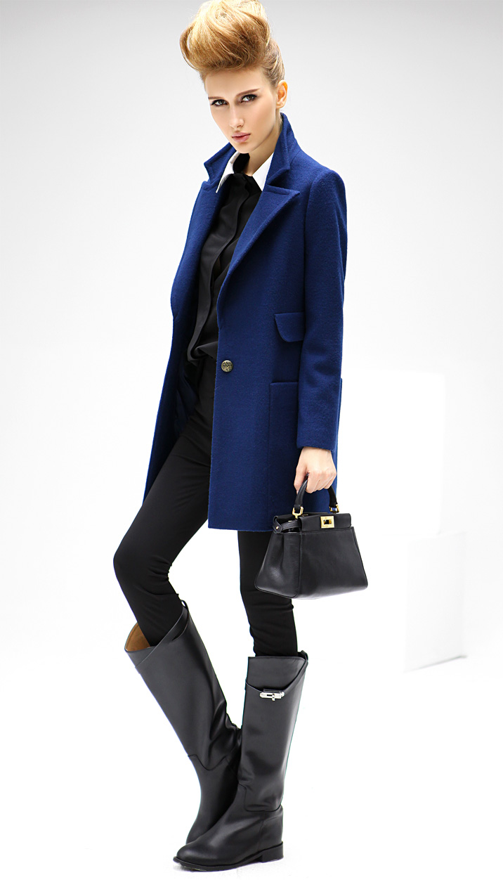 LA2013冬高级定制 欧美长款羊毛女外套大衣C