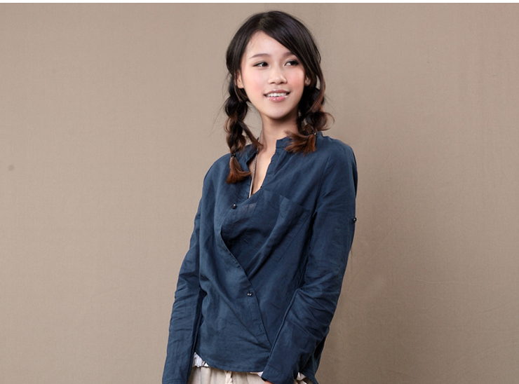 原创<em>棉麻</em>女装2013秋款上衣 <em>棉麻</em>长袖<em>衬衫女</em>衬