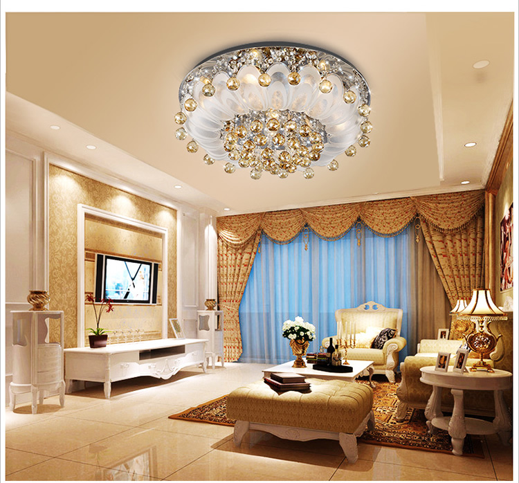欧普照明LED吸顶灯水晶灯饰客厅灯具卧室灯圆
