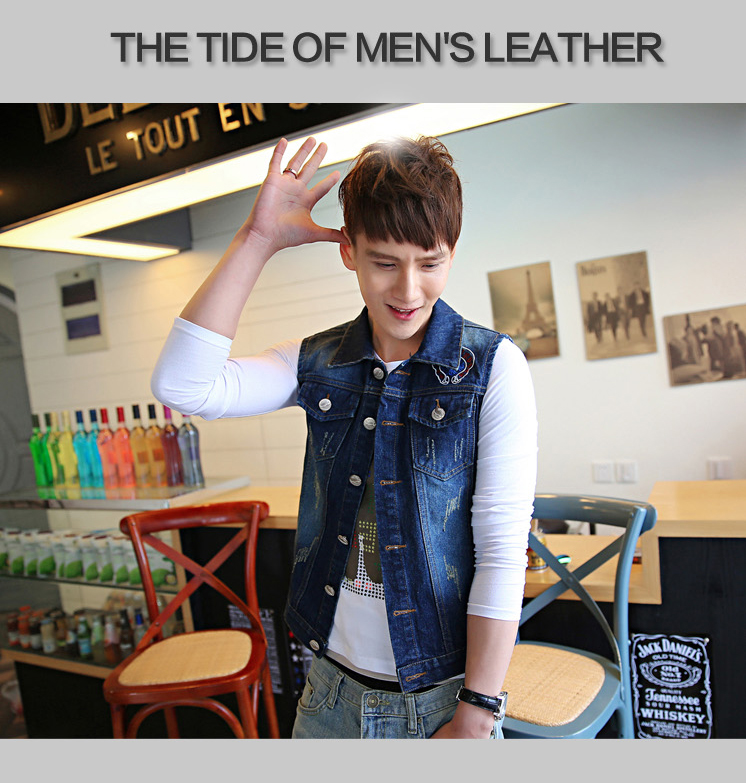 <em>男士牛仔马甲</em>修身款性价比 <em>牛仔马甲</em>男质量好