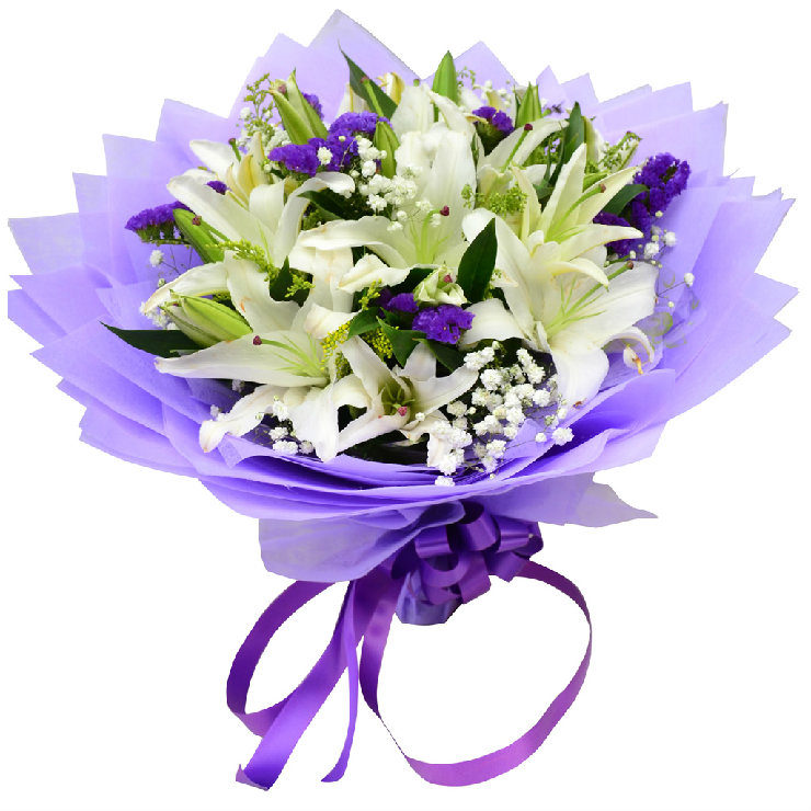 速递全国百合花鲜花快递北京重庆深圳鲜花店预