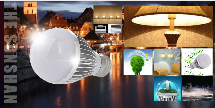 
                                        珍靓 LED 3W球泡灯泡螺旋E27钛色  暖白 5W球泡灯高亮5730贴片耐用节能                