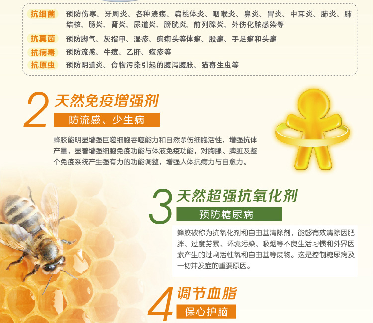 佳莱福金奥力蜂胶软胶囊100粒 巴西进口绿蜂胶