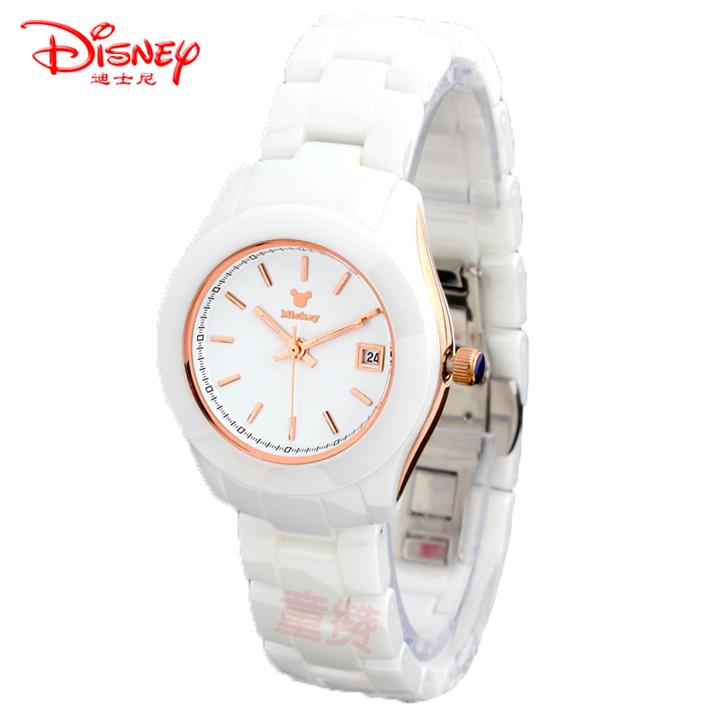 迪士尼女表陶瓷女表韩国时尚表防水女士手表