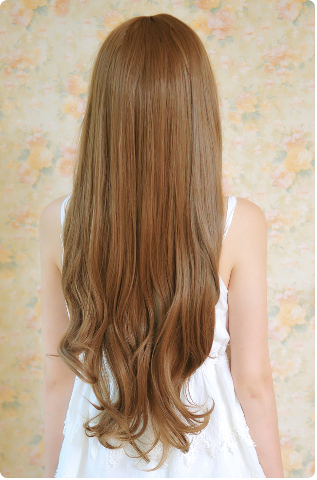 分刘海 中分假发 非主流假发女生圆脸(深<em>亚麻黄</em>