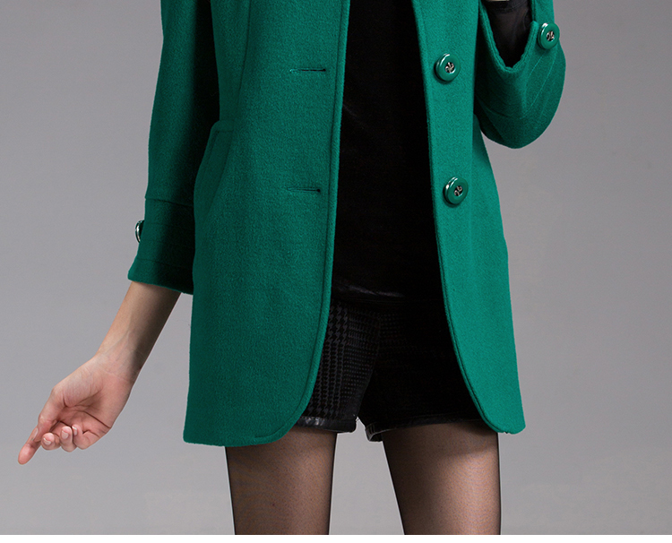 长款羊毛呢子外套女大衣RY15058661 巴黎绿 